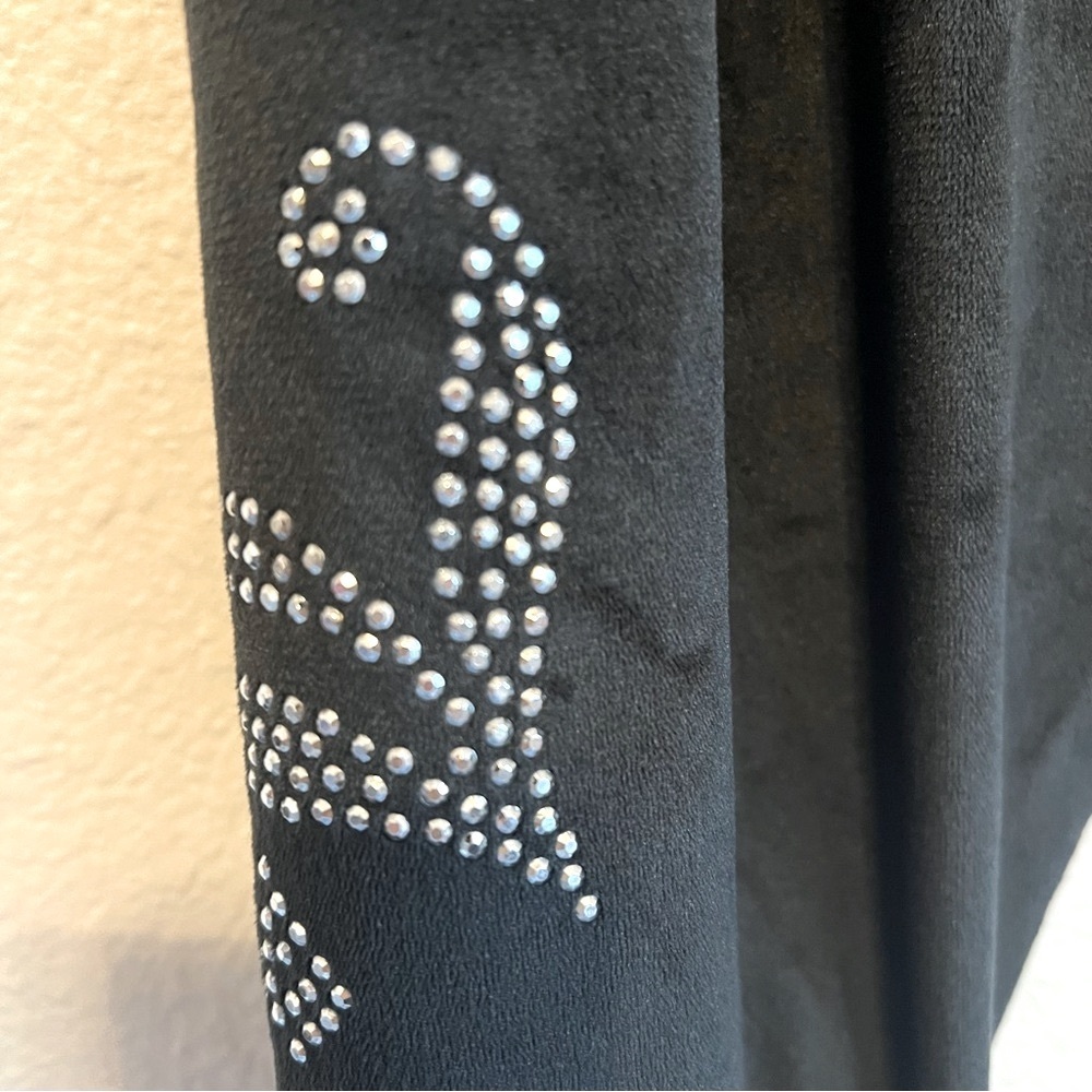 Juicy Couture embellished velour jogger pants, black, pull up size M - Picture 11 of 11